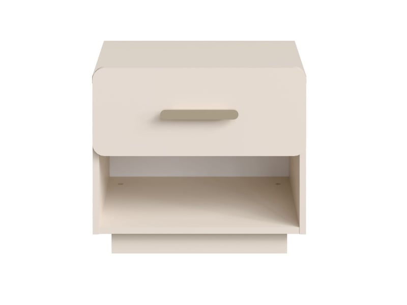 Chambre complète amalie beige – lit coffre 160x200 cm, armoire, commode, 2 chevets et étagères  - Conforama E