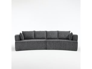 Canapé incurvé modulable - 302 x 115 x 65 cm-dunkelgrau - canapé design en velours côtelé avec mousse à mémoire de forme et ressorts