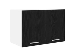 Meuble de rangement cuisine, armoire suspendue chêne noir et blanc 60x31x40cm