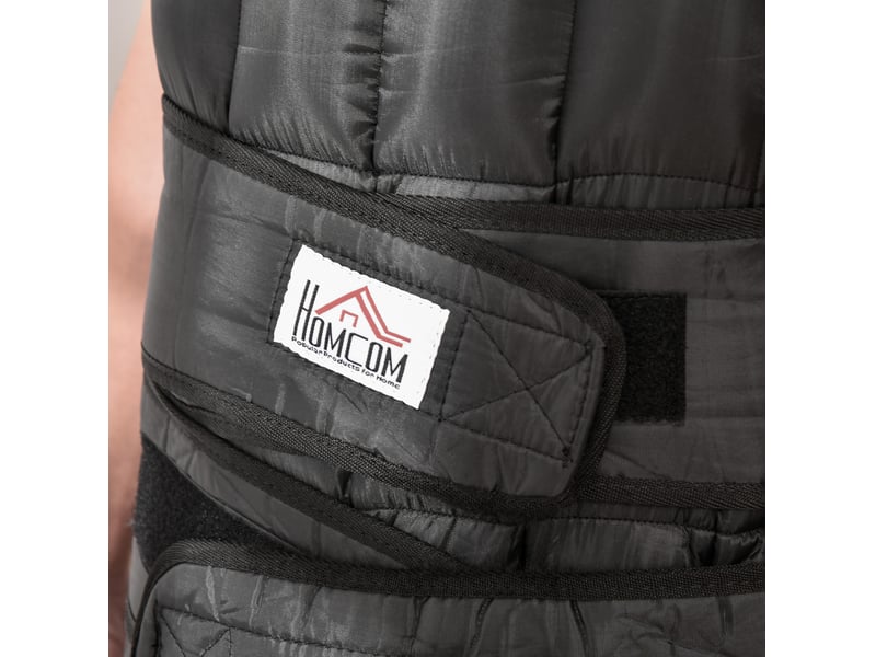  Veste légère lesté réglable 30 kg, 35 sacs amovibles, en tissu oxford et métal noir, 60 × 50 × 17 cm pour musculation  - Conforama E