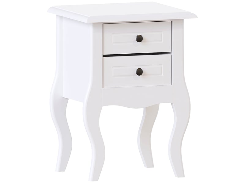 Table de chevet nishano, commode de nuit, chambre, rangement, 49x35x30cm, blanc, 2 tiroirs 3331562 - Conforama A