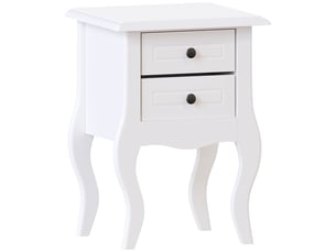 Table de chevet nishano, commode de nuit, chambre, rangement, 49x35x30cm, blanc, 2 tiroirs