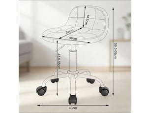 Chaise pivotante - velours rose - réglable en hauteur 56,5-68 cm - pivotante 360° - base métal chromé