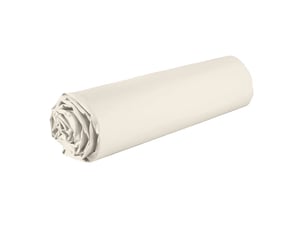 Drap housse 140x190 bonnet 35cm 100% coton ivoire - vitalia