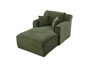 Méridienne convertible relax - assise moelleuse, canapé-lit sans montage, velours côtelé - vert