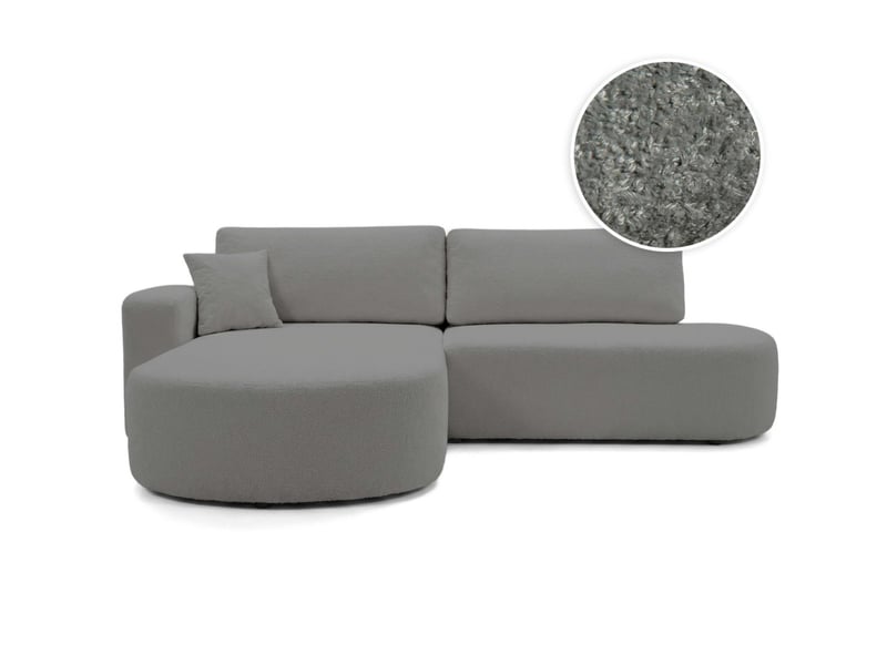Kiara - canapé d'angle max convertible 5 places en bouclettes - Conforama A