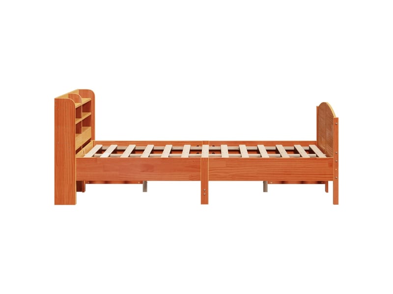 Lit double- lit adulte - cadre de lit sans matelas marron 150x200cm bois pin massif - Conforama D