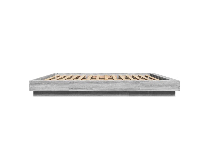  Lit double- lit adulte -  cadre de lit sans matelas sonoma gris 200x200 cm  - Conforama D