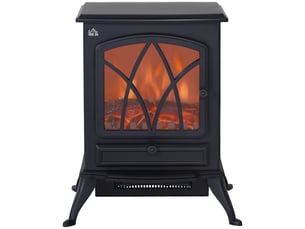 Cheminée électrique mobile 1000 w2000 w, effet flammes led, 15 à 30 m², noire