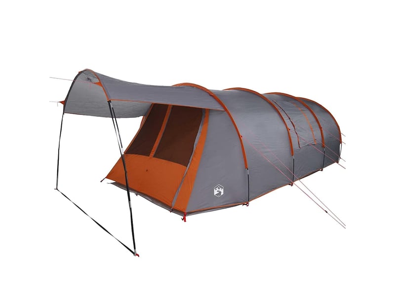 Tente tunnel, tente de camping 4 personnes gris et orange shl13313  - Conforama D