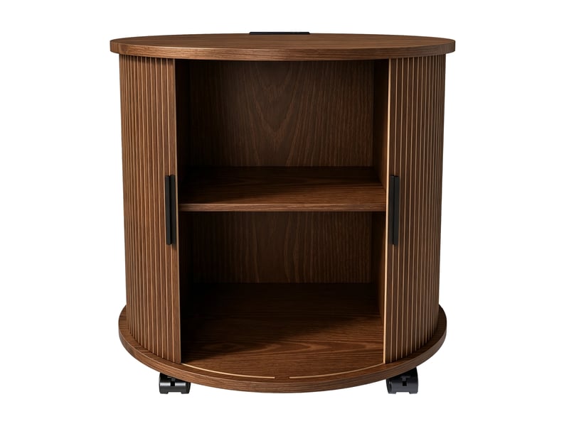  Table de chevet 60x60x60 cm avec station de charge décor noyer  - Conforama A