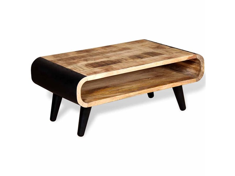  Table basse - table de salon - table à thé bois de manguier brut 90x55x39 cm  - Conforama A
