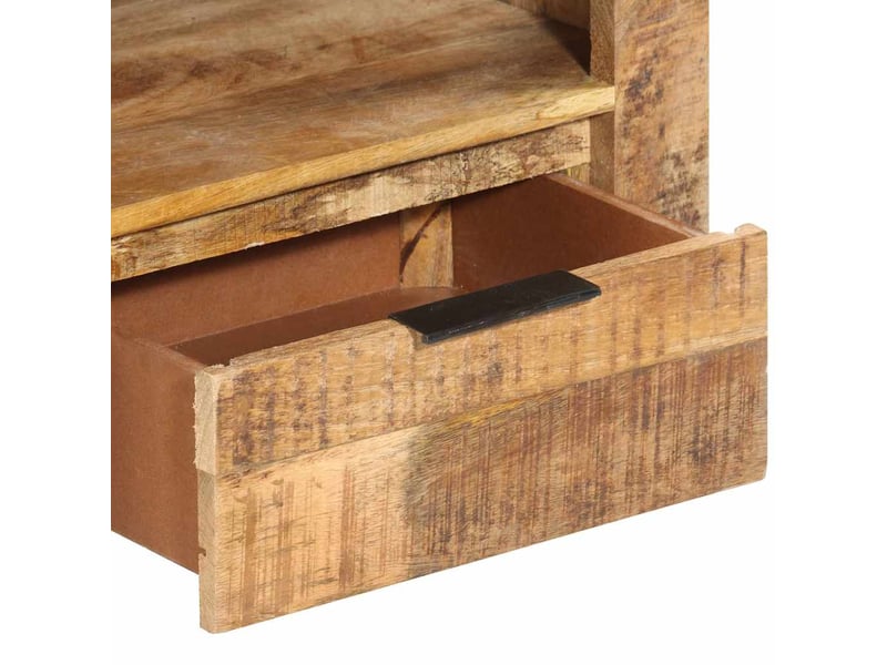  Meuble tv - banc tv - meuble de rangement 110x30x40 cm bois de manguier brut  - Conforama E