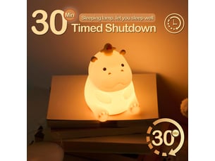 Veilleuse hippopotame led en silicone, lampe animale souple, 2 niveaux de luminosité, décoration chambre d’enfant