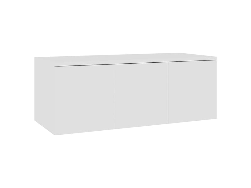  Meuble tv - banc tv - meuble de rangement blanc 80x34x30 cm bois d'ingénierie  - Conforama A