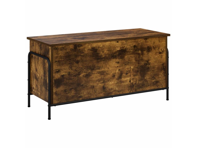  Boîte de rangement, coffre de rangement chêne fumé 80x40x49,5 cm shl42280  - Conforama A