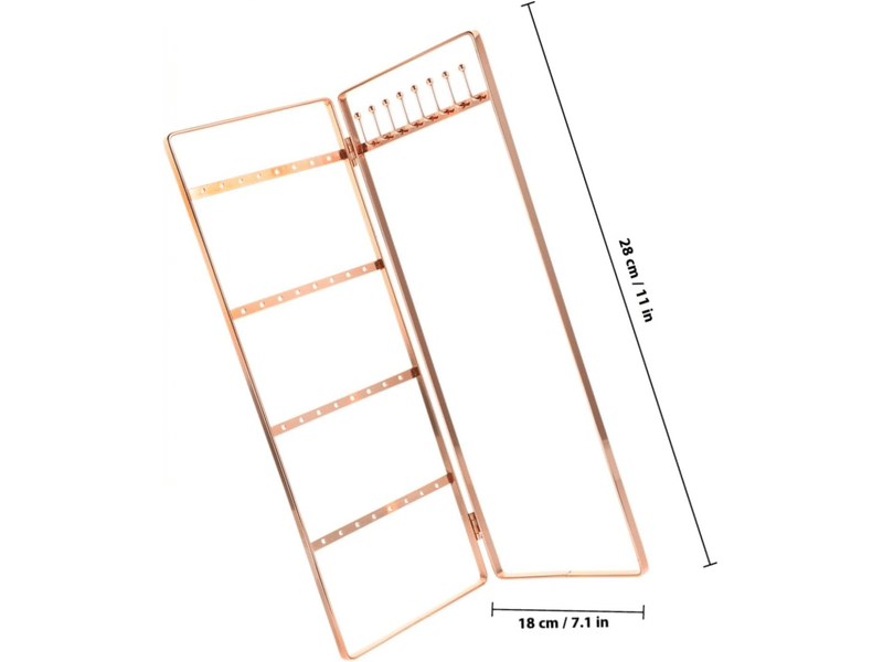  Présentoir à bijoux et boucles d’oreilles en fer, porte-bijoux de table rose doré, grand format, organisateur polyvalent pour colliers et accessoires  - Conforama D