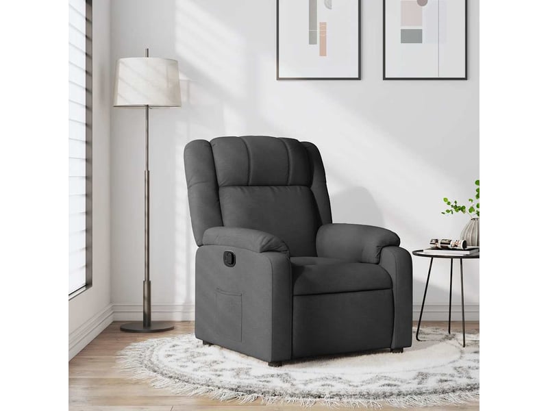 Fauteuil relax salon | fauteuil inclinable gris foncé tissu - Conforama B