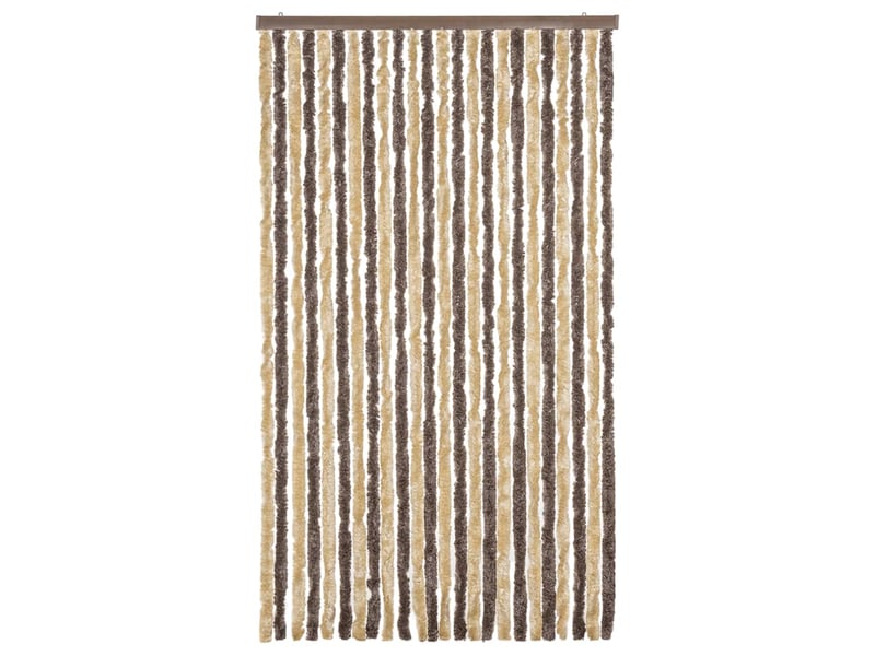  Rideau anti-mouches, moustiquaire marron foncé et beige 100x200 cm chenille cf43566  - Conforama C