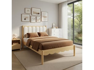 Lit simple 90x200 cm coloris beige