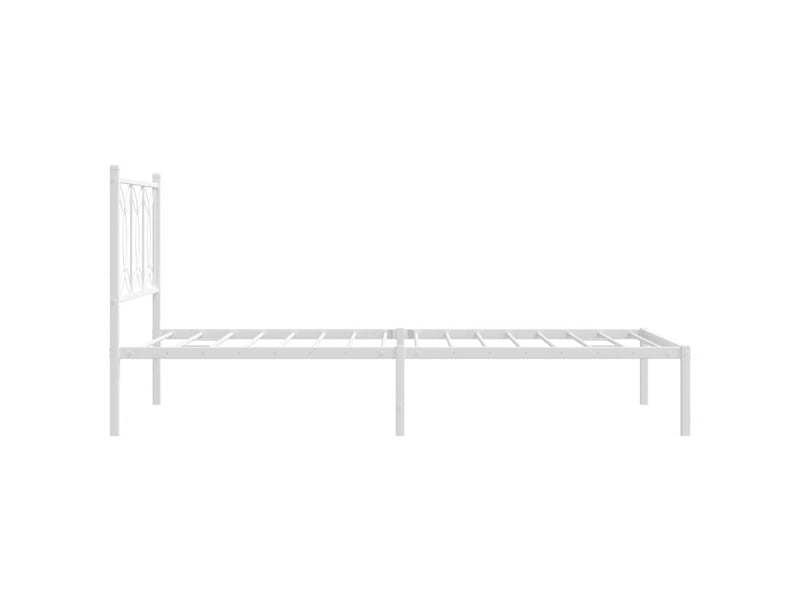 Lit simple- lit adulte -  cadre de lit métal sans matelas et tête de lit blanc 100x200 cm  - Conforama D
