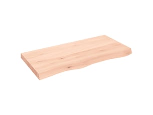 Comptoir de salle de bain, plan de travail 100x50x(2-6)cm bois massif non traité cf65697