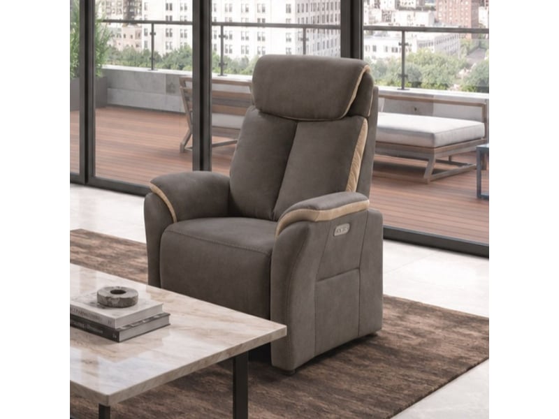 Fauteuil relax électrique new nobuck gris foncé et beige - odeon ODEON - Conforama B