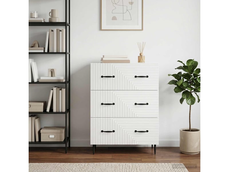  Armoire de rangement bureau, armoire à tiroirs blanc 66 x 34,5 x 89,5 cm bois d'ingénierie  - Conforama D