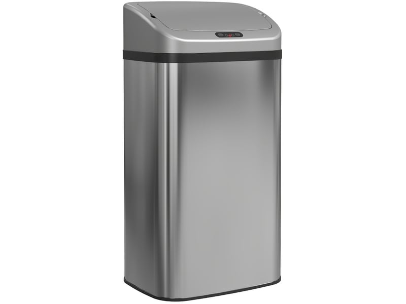 Poubelle à capteur 48 l en acier inoxydable argentée - Conforama A