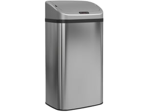 Poubelle à capteur 48 l en acier inoxydable argentée