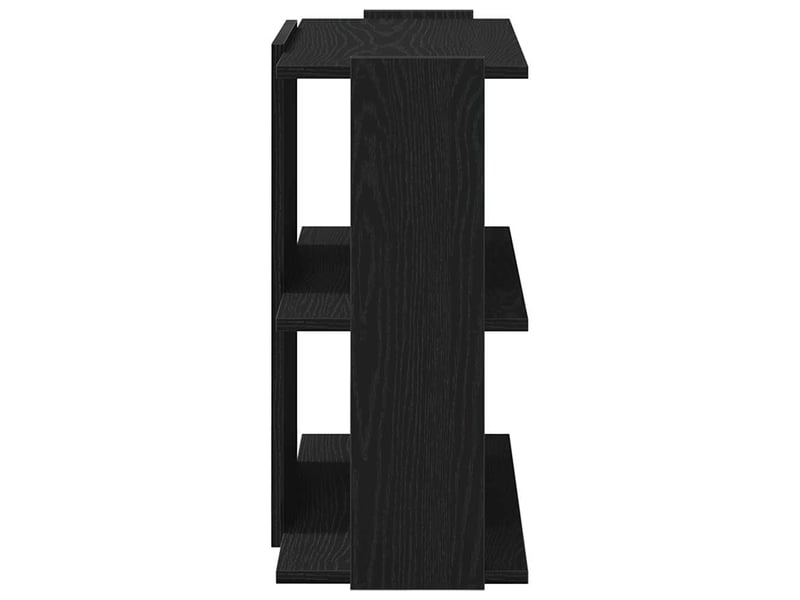  Bibliothèque à 3 niveaux, armoire à livres noir 60x30x60 cm bois d'ingénierie  - Conforama E