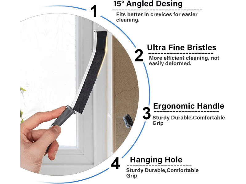 Lot de 2 brosses nettoyantes pour crevasses, fissures, rainures de fenêtre et joints - Conforama D