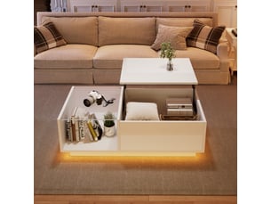 Table basse rectangulaire coloris blanc   - 50 cmx100 cm