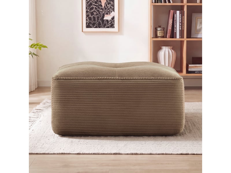  Ottoman cordelia en velours côtelé -marron SF2025005016 - Conforama C
