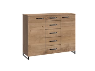 Commode 5 tiroir(s)    DELADECO  coloris beige largeur 139 cm