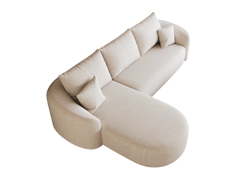  Canapé d’angle l modulable, design sans structure, chenille blanche, 266 cm, assise confortable, sans montage  - Conforama D