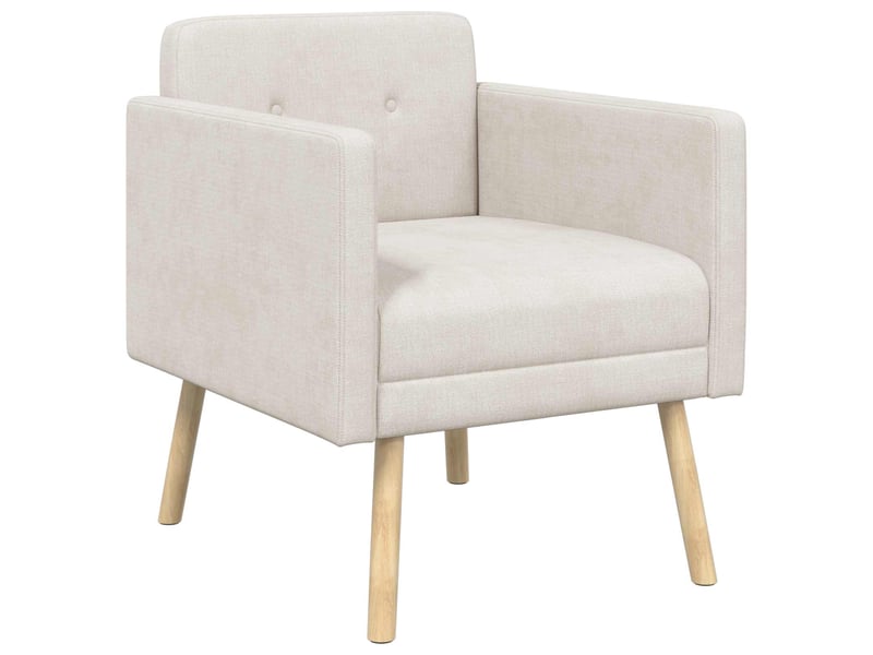  Vidaxl fauteuil d'appoint crème tissu chenille  - Conforama D