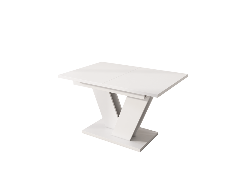 Table extensible blanche avec pied en v 120-160 x 80 cm Fay Lum - Conforama W