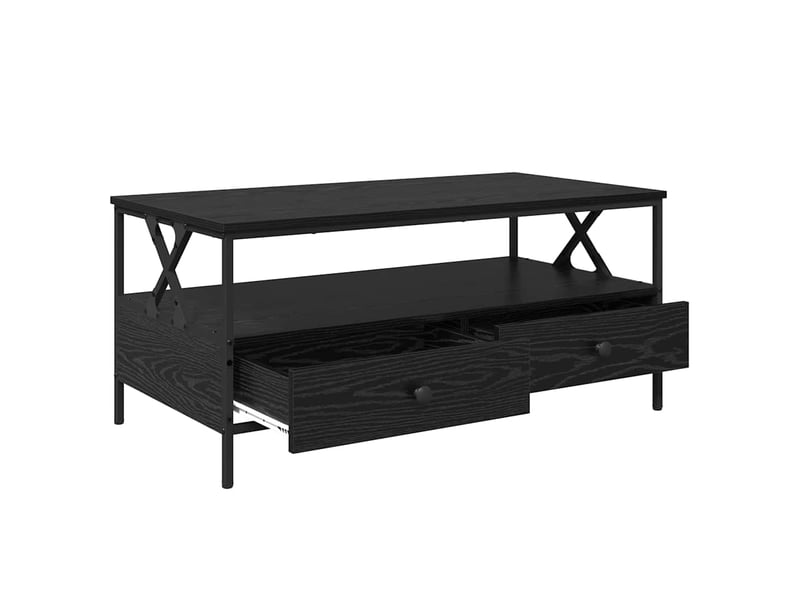  Table basse - table de salon - table à thé chêne noir 100 x 51 x 45 cm bois d'ingénierie  - Conforama E