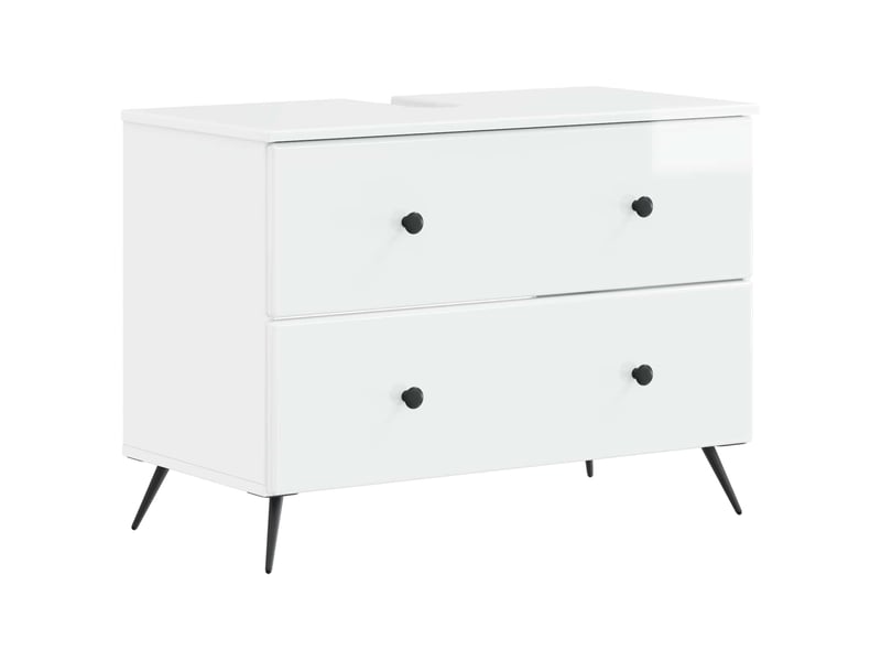  Ensemble de 2 meubles de salle de bain breda blanc brillant cf63082  - Conforama C