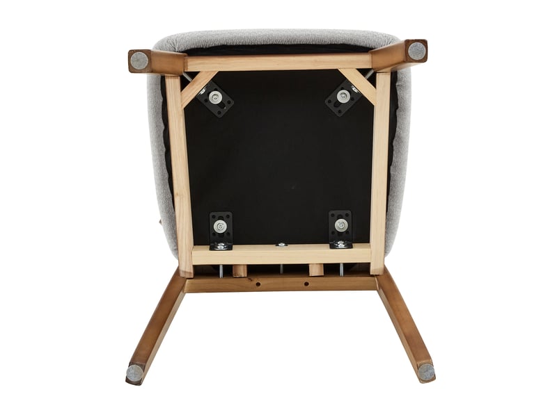  Lot de 2 chaises de salle à manger chaise cuisine, bois, gris, assise confort, chaise au style, dossier ovale avec poignée  - Conforama E