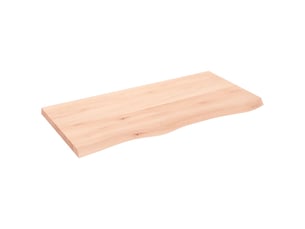 Comptoir de salle de bain, plan de travail 100x50x(2-4)cm bois massif non traité cf65696