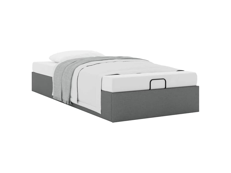  Lit simple- lit adulte -  cadre de lit ottoman sans matelas gris foncé 100x200 cm tissu  - Conforama D