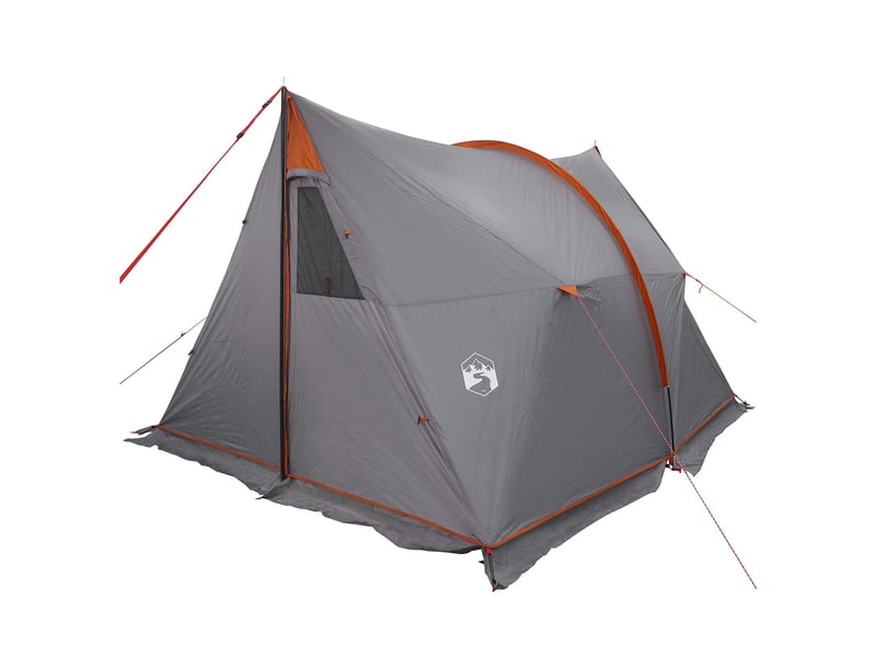  Tente de camping, tente avec auvent résistante à l'eau gris et orange  - Conforama D