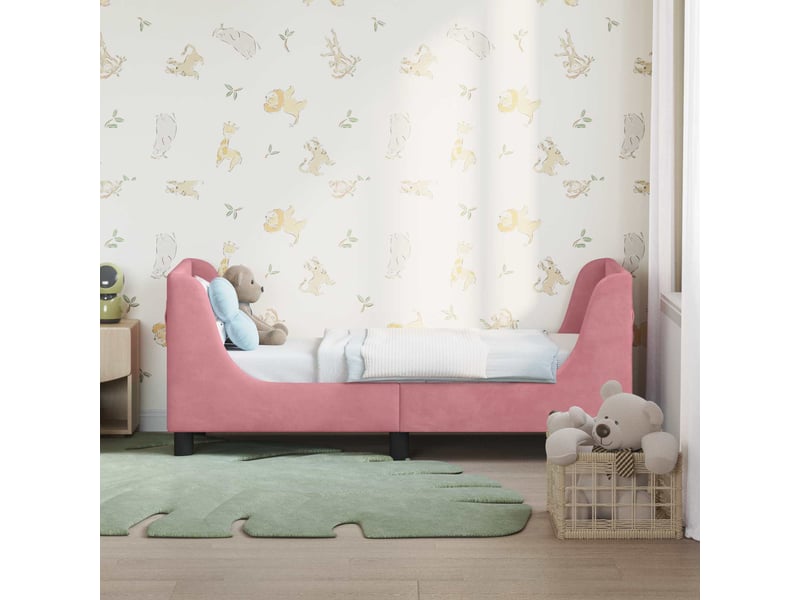 Lit simple- lit adulte - cadre de lit pour tout-petit avec tête de lit rose 70 x 140 cm - Conforama B