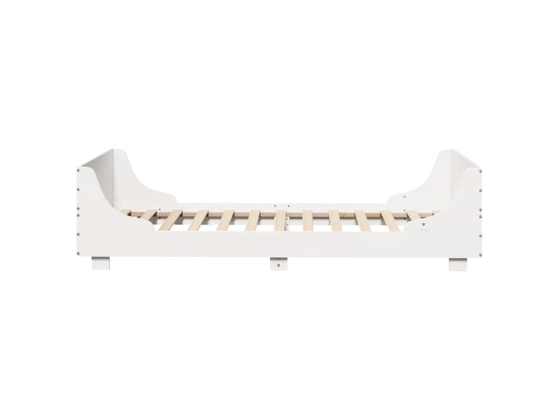  Lit simple- lit adulte -  cadre de lit sans matelas blanc 100x200 cm bois de pin massif  - Conforama D