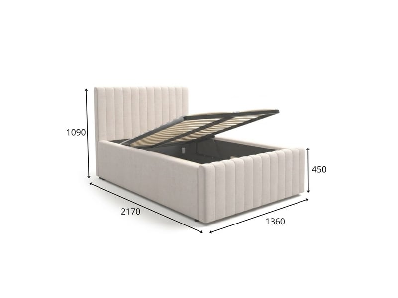  Lit simple eloria 120x200 en tissu gris anthracite avec tête de lit capitonnée  - Conforama C