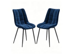 Chaises de salle à manger en velours bleu lot de 2 homvra