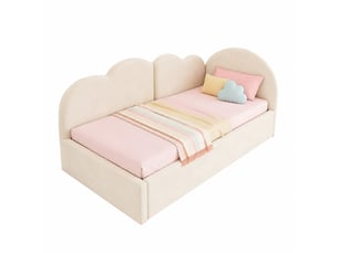 Lit gigogne 90x190/200 cm ULQENI   coloris beige