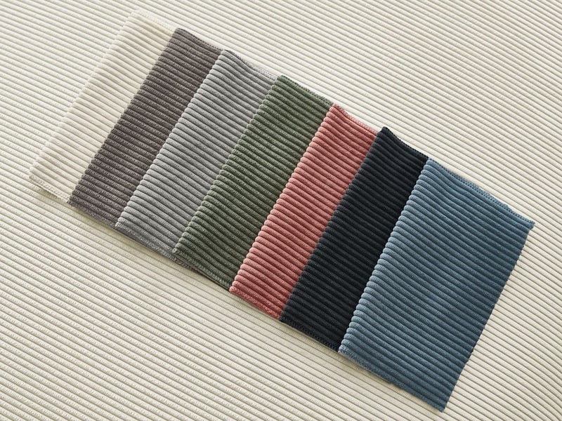 Bobochic canapé droit fixe 2 places sidonie velours côtelé avec pouf beige SIDONIE - Conforama C